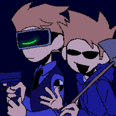 wtfuture tom with a gun and current tom holding a shovel talking